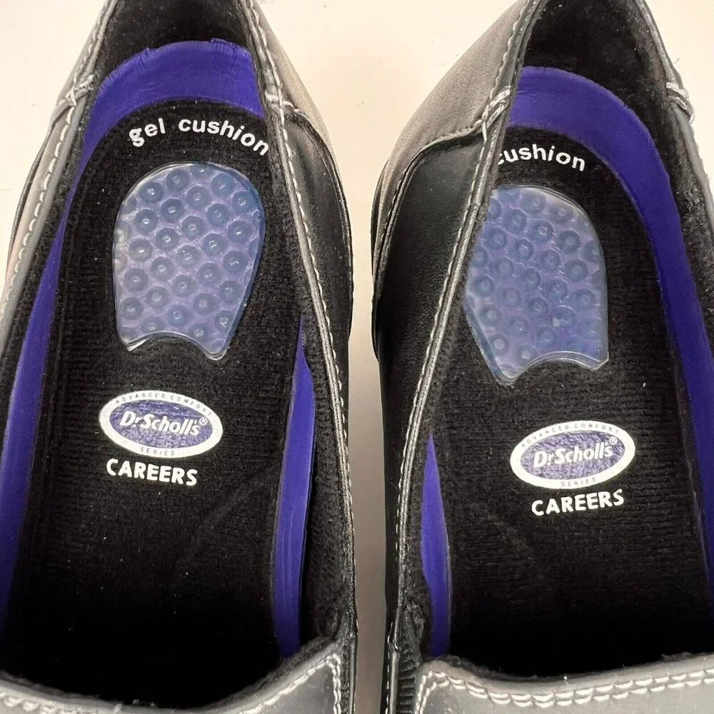 Dr. Scholls Womens 36120076 Black Gel Cushion Leather Size 7 Slip-On Shoes